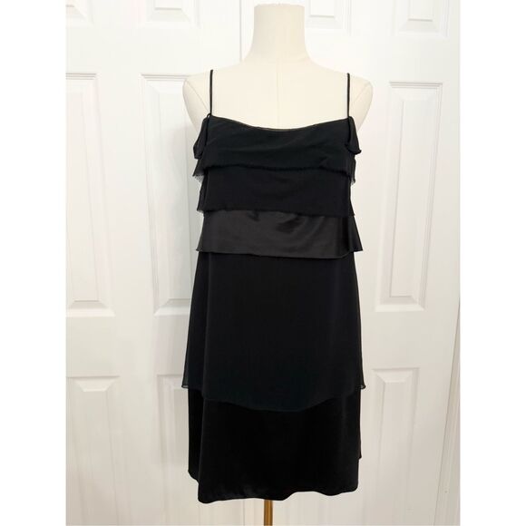 Vintage Vivienne Tam Womens Black Tiered Silk Mini Dress Size 1 Small - Picture 1 of 7